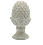 Benzara Pinecone Cement Table Decor with Pedestal Base, Washed Gray