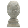 Benzara Cabbage Cement Figurine with Square Pedestal Base, Large, Gray