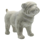 Benzara Cement Bulldog Figurine Standing on 4 legs, Weathered Gray