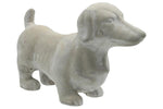 Benzara Cement Dachshund Dog Figurine Standing on 4 legs, Weathered Gray
