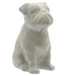 Benzara Cement Bulldog Sitting Figurine Looking Straight, Weathered Gray