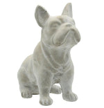 Benzara Straight Looking French Bulldog Sitting Cement Figurine, Gray