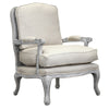 Benzara Fabric Upholstered Arm Chair with Cabriole Legs, Beige and Gray