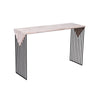 Benzara Rectangular Wooden Console Table with SLed Wire Base, Gray and Black
