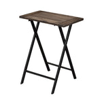 Benzara Wooden Foldable Counter Stool with Tubular Leg, Set of 2, Brown and Black