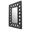 Benzara Rectangular Wooden Dressing Mirror with Lattice Pattern Design, Black