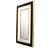 Benzara Rectangular Wooden Dressing Mirror with Beveled Edges, Black and Gold