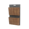 Benzara Wooden 2 Tier Functional Wall Magazine Rack, Brown and Black