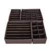 Benzara Wooden Undergarments Organizer and Drawer Divider with Cubbies, Set of 4, Brown