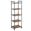Benzara 5 Tier Metal Frame Plant Stand with Adjustable Shelves, Brown and Black