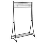 Benzara Tower Shape Metal Frame Garment Rack with Mesh Details, Black