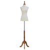 Benzara Female Mannequin Torso Body with Adjustable Tripod Stand, White and Brown