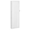 Benzara Jewelry Organizer Cabinet with Felt Lining and Multiple Hooks, White