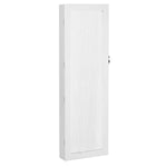 Benzara Jewelry Organizer Cabinet with Felt Lining and Multiple Hooks, White