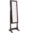 Benzara Freestanding Jewelry Organizer Cabinet with Multiple Hooks, Brown