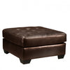 Benzara Button Tufted Cushioned Oversized Ottoman with Tapered Block Legs, Brown