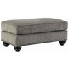 Benzara Rectangle Shaped Ottoman with Cushioned Top and Nail head Trims, Gray