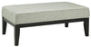 Benzara Contemporary Style Wooden Oversized Ottoman with Herringbone Pattern, Gray