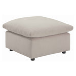 Benzara Transitional Style Oversized Ottoman with Loose Pillow Top Seating, Beige