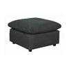 Benzara Transitional Oversized Ottoman with Loose Pillow Top Seating, Charcoal Gray