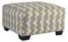 Benzara Polyester Oversized Ottoman with Faded Diamond Pattern, Cream and Brown