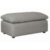 Benzara Wooden Oversized Ottoman with Reversible Cushion and Tubular Legs, Gray