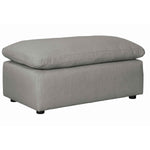 Benzara Wooden Oversized Ottoman with Reversible Cushion and Tubular Legs, Gray