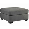 Benzara Contemporary Wooden Oversized Ottoman with Tapered Block Legs, Gray