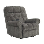 Benzara Upholstered Metal Frame Power Lift Recliner with Tufted Seat and Back, Gray