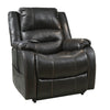 Benzara Leatherette Metal Frame Power Lift Recliner with Tufted Back, Black