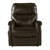 Benzara Leatherette Metal Frame Power Lift Recliner with Tufted Back, Brown