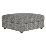 Benzara Contemporary Polyester Upholstered Ottoman with Storage, Gray and Black