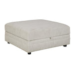 Benzara Wooden Ottoman with Hidden Storage and Tubular Legs, White