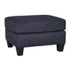 Benzara Wooden Ottoman with Fabric Upholstery and Tape Legs, Gray