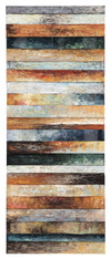 Benzara Plank Style Rectangular Wood and Metal Wall Decor, Multicolor