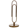 Benzara BM209719 Metal Paperclip Design Letter Holder with Round Base, Brass