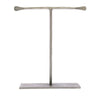 Benzara BM209720 8 Inch Iron T Shape Jewelry Stand with Rectangular Base, Silver