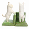 Benzara BM209724 Standing Westie Metal Frame Bookend, Pair of 2, Green and White