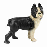 Benzara BM209735 Metal Frame Boston Terrier Dog Sculpture, Black and White