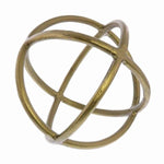 Benzara BM209740 Decorative Triple Ring Metal Frame Sphere, Gold