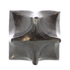 Benzara BM209742 Morphed Aluminum Cube with Cut Out Sides, Small, Silver