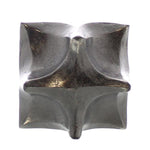 Benzara BM209742 Morphed Aluminum Cube with Cut Out Sides, Small, Silver