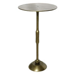 Benzara BM209750 Aluminum Side Table with Round Tabletop and Trumpet Base, Brass