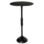 Benzara BM209751 Aluminum Side Table with Round Tabletop and Trumpet Base, Black