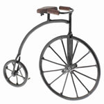 Benzara BM209753 Miniature High Wheeler Metal Bicycle Sculpture, Black and Brown