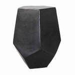 Benzara BM209757 Industrial Style Faceted Modern Geometric Metal Side Table, Gray