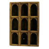 Benzara BM209760 Reclaimed Wood 9 Arched Opening Display Case with Grain Details, Brown