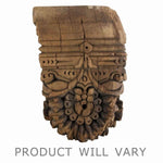 Benzara BM209770 Wooden Wall Sconce with Intricate Carvings and Textured Details, Brown