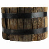 Benzara BM209773 8 x 5 Inches Round Wood Bundle with Metal Encasing, Brown and Gray