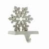 Benzara BM209787 Metal Frame Snowflake Shape Stocking Holder, Antique White